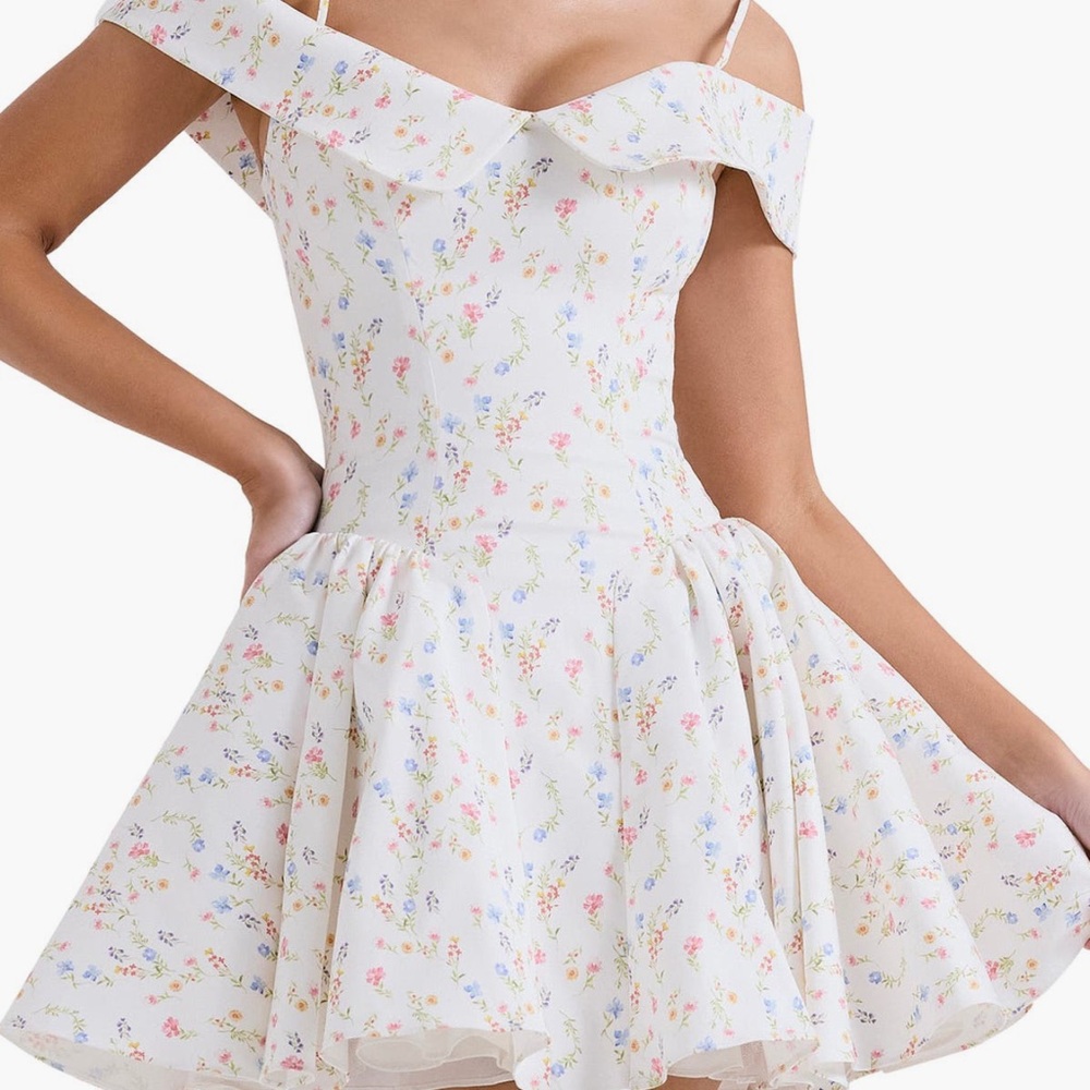 House of CB-Floral Off-Shoulder Dress